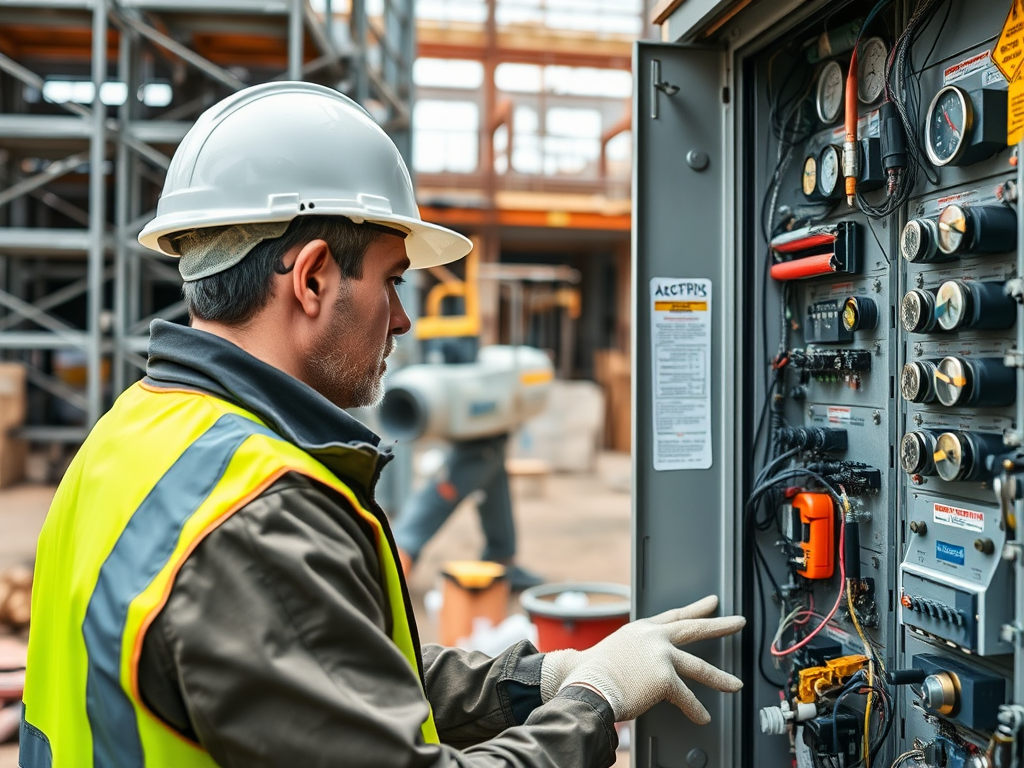 Technician operating control panel during renewable energy system maintenance by 3K Services